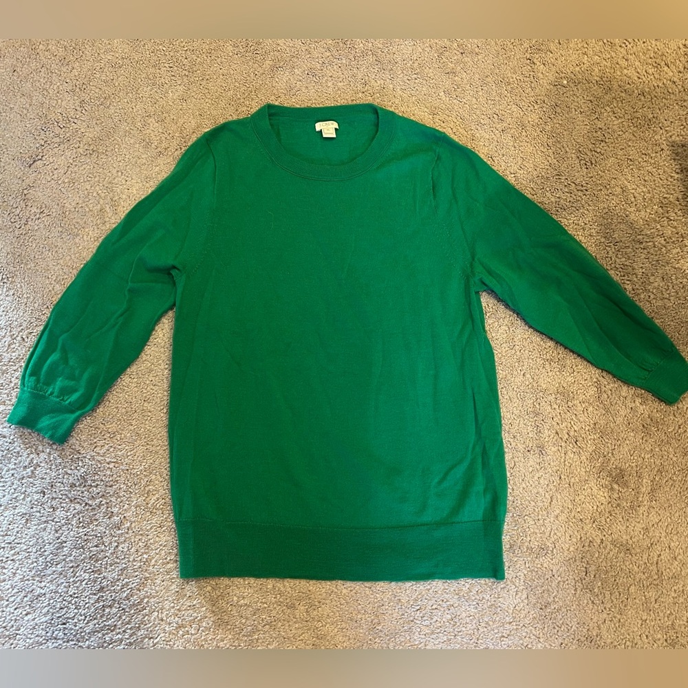 J Crew Green Teddy Sweater XL